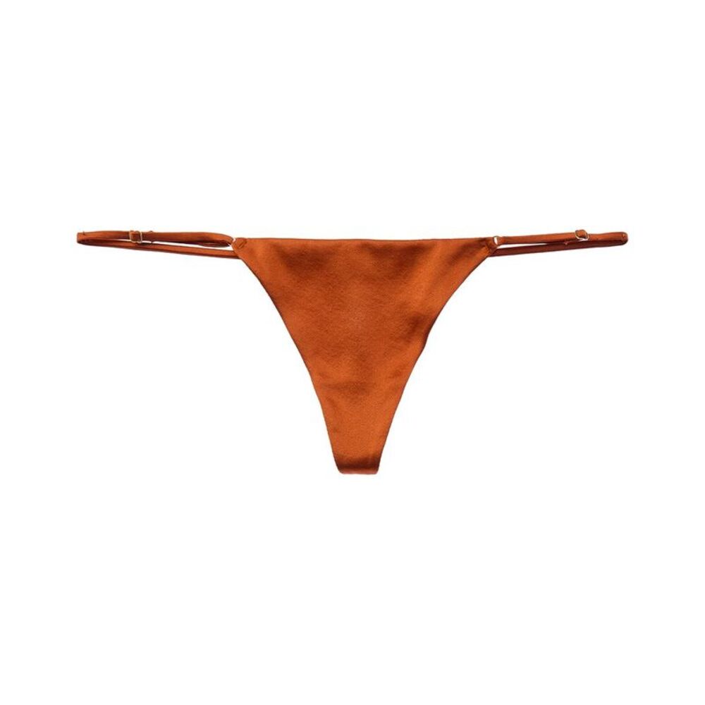 Kiki De Montparnasse Womens Tous Les Jours Silk-Blend G-String, Brown